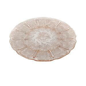 Vintage 1930's Jeanette Pink Depression GLASS 9"  Dinner Plate Mid Century Decor